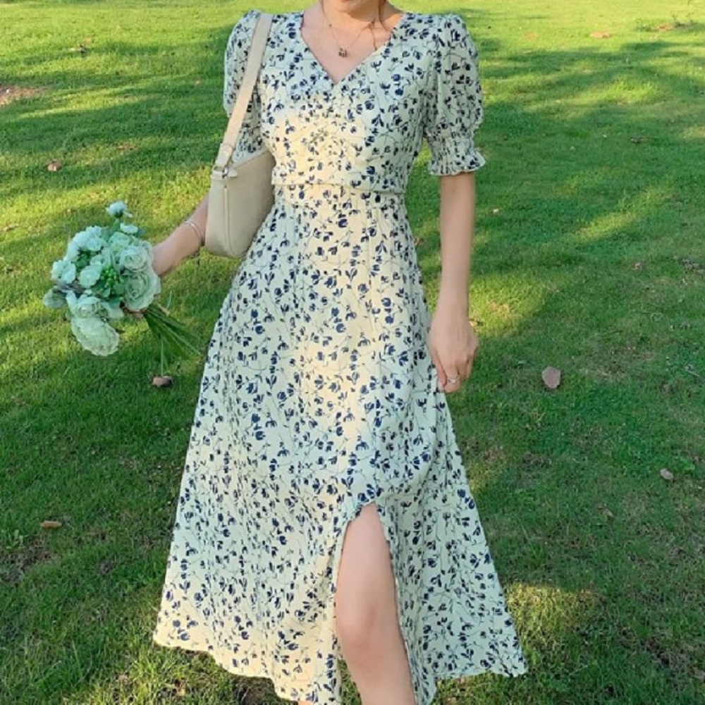 Floral Split Dress - Picture 1 of 4
